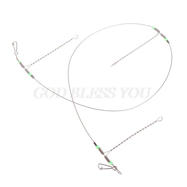 

fishing hooks sea swivel string hook anti-winding steel rigs wire leader line drop