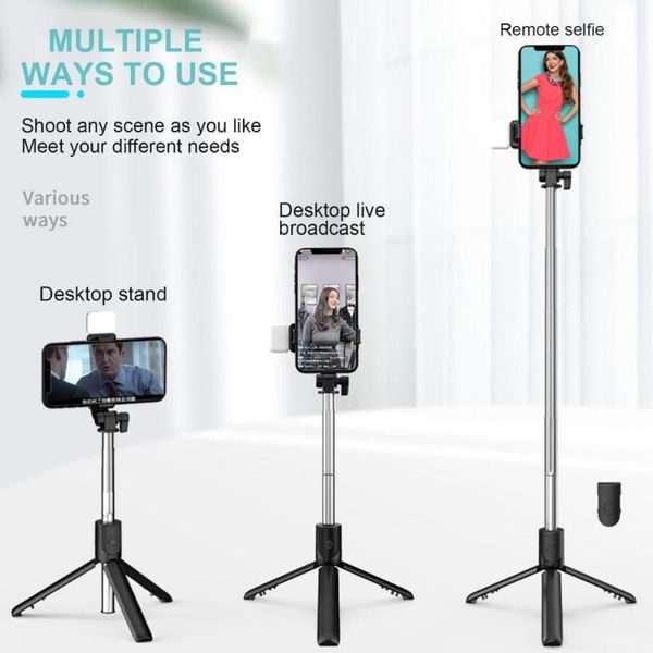 

selfie monopods 2021 r1s bluetooth wireless stick mini tripod extendable monopod with remote shutter for ios android smart phone