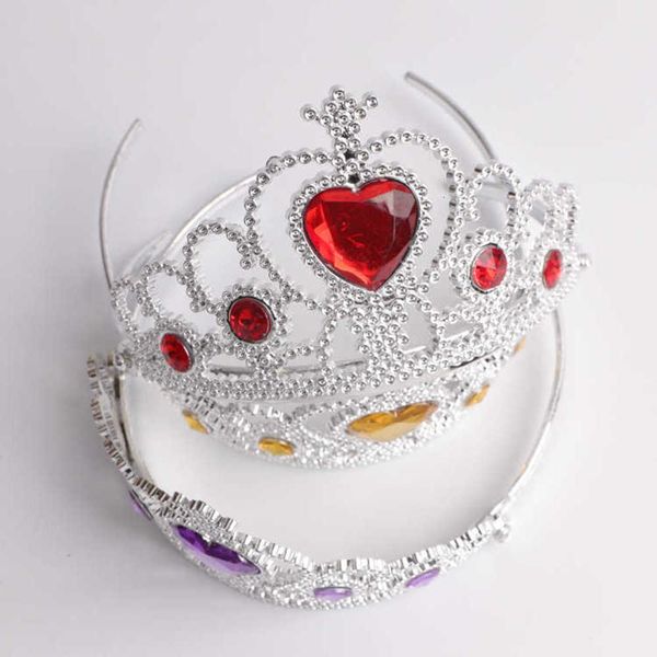 

2021 fashion baby jewelry plastic crown ice and snow wonderland, Red;brown