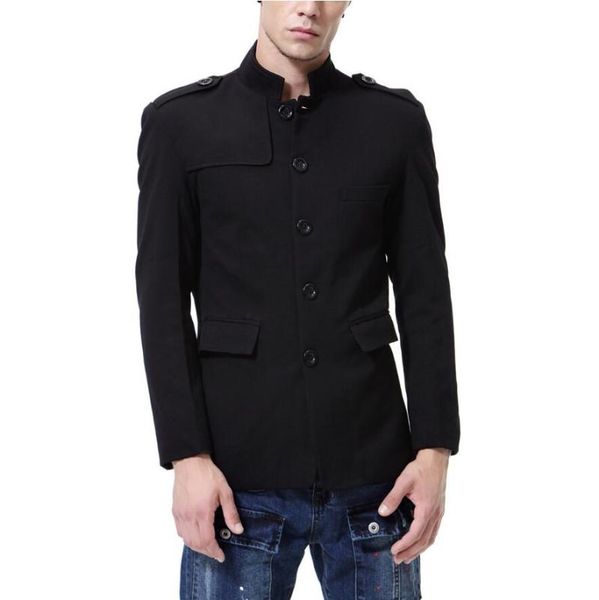

men's jackets 2021 autumn and winter clothes england casual roman suit men jacket slim male small stand collar chinese tunic, Black;brown