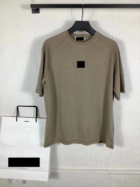 

designer men's t-shirts stone oney vintage washed distressed round neck short sleeve chest embroidered t-shirt, White;black