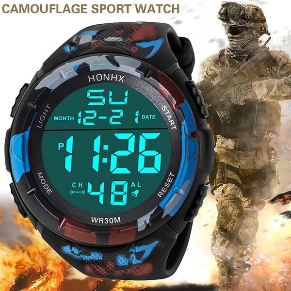 

wristwatches cool military camouflage men watches multifunction outdoor sport waterproof digital wrist watch for man led luminous reloj homb, Slivery;brown