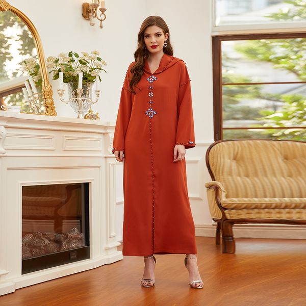 

ramadan eid mubarak abaya dubai muslim arabic dress turkey dresses for women islam clothing robe longue djelaba femme kaftan, Red