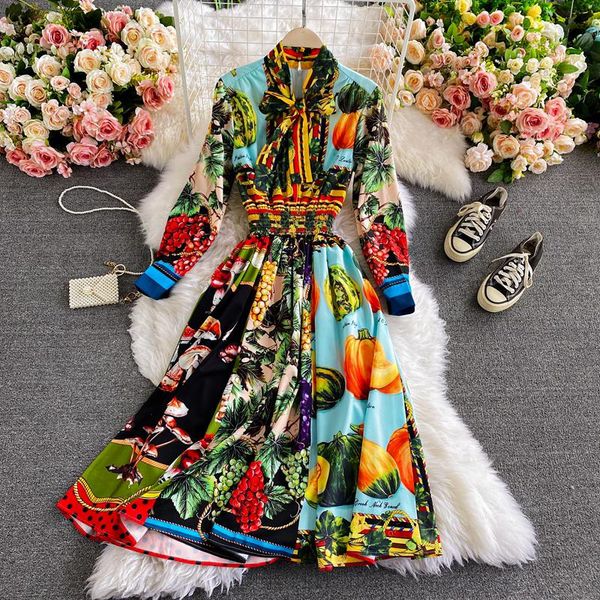 

fashion women's clothing ankle-length full print dresses for women dress casual, Black;gray