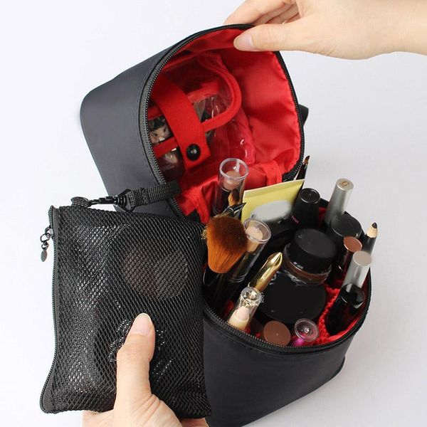 

ladies fashion solid color cosmetic case organizer portable makeup bag 3d waterproof large capacity travel bags & cases
