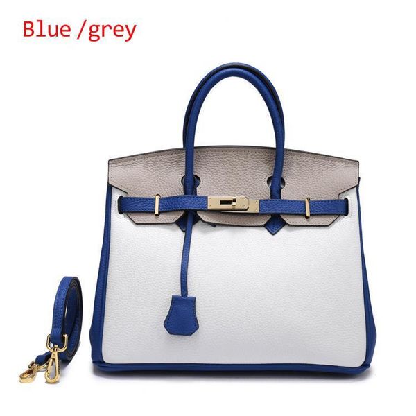 

women's bag color matching bag leather handbag