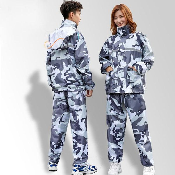 

raincoats waterproof set raincoat pants polyester camouflage bicycle women men outdoor climbing traje de lluvia rain gear dm50r