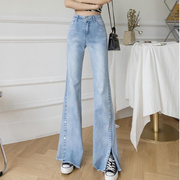

women's jeans jeans high-legged, blue streetwear vintage fashion harajuku slacks straight 04e5