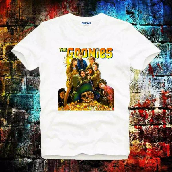 

the goonies movie never say die film poster 80's -ladies t shirt b918, White;black