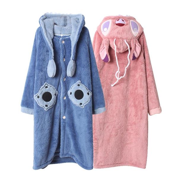 

women's sleepwear 2021 lovers autumn and winter long coral velvet ladies pajamas go out to thicken lovely flannel home clothes, Black;red