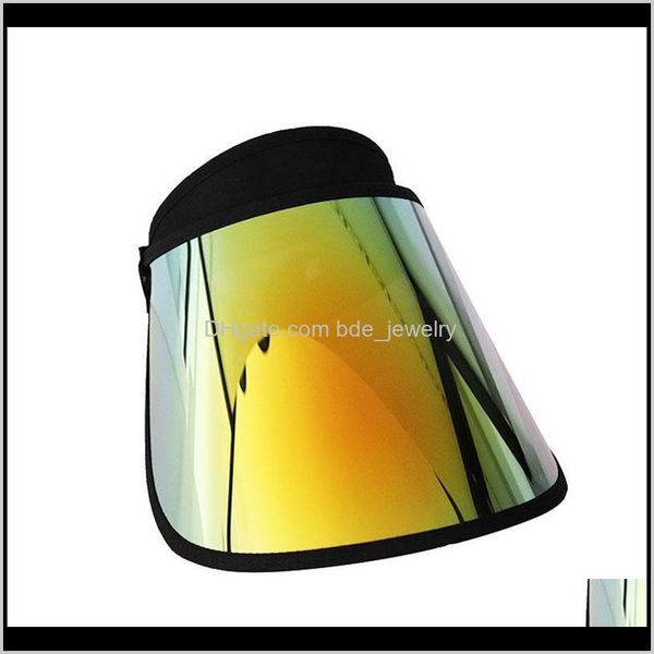 Chapéus de Brim Grande Chapéus Chapéus, Lenços Luvas Aessórios2021 Verão Moda De Ouro Óculos De Sol Transparentes Proteção Sol UV Longo Plástico Visor Chapéu