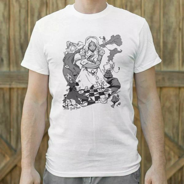 

alice in wonderland t-shirt | mens short sleeve graphic t-shirt, White;black
