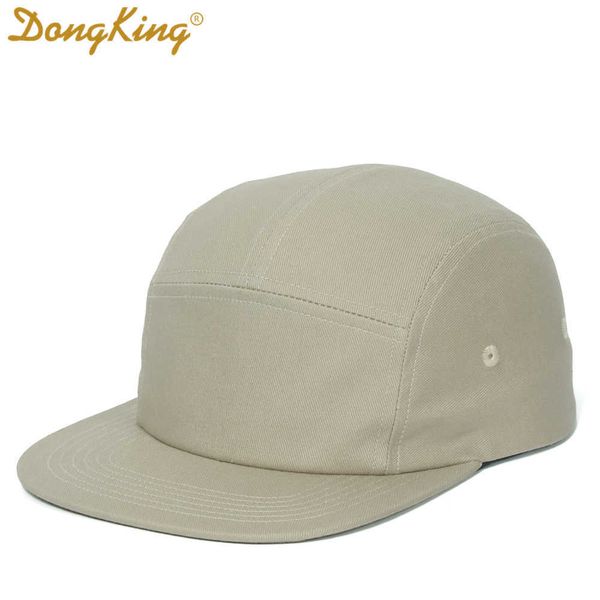 

dongking 5 panels cap short brim hat flat bill cotton blank camping hats solid colors low crown classic adjustable 210623, Blue;gray