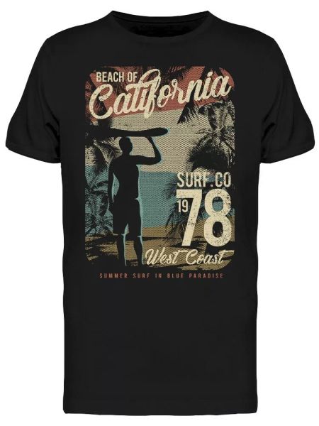 

Surfing 1978 West Coast Tee Men's -Image by Shutterstock, White;black