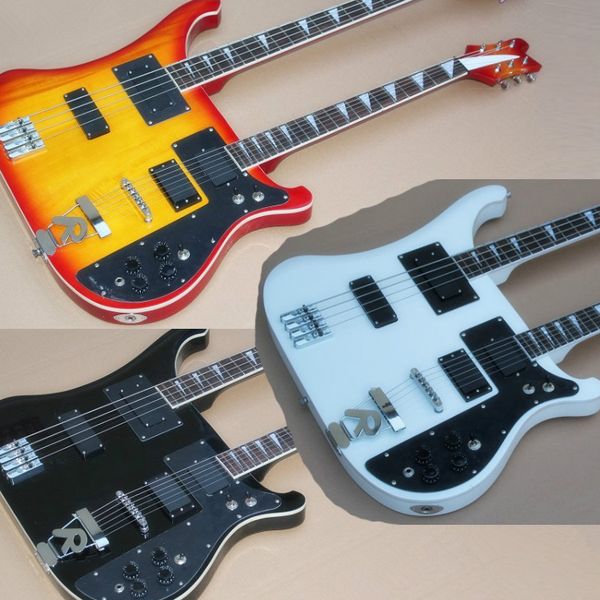 

factory custom double neck electric bass and guitar,4+6 strings,chrome hardware,4 colors,offer customized