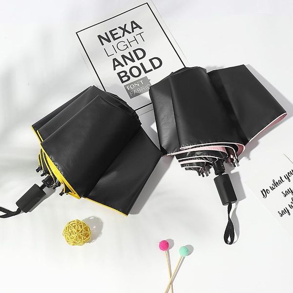 

umbrellas fashion three-folding umbrella rain ladies gifts mini pocket parasols girls uv protection waterproof portable travel