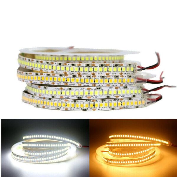 

strips 5 meter lot dc 12v/24v 10mm double pcb 2835 smd 1200 led strip ip20 3528 jk1342