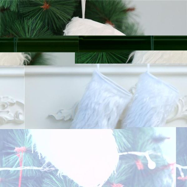 

christmas decorations stockings white plush xmas ornaments pendant tree noel gift socks