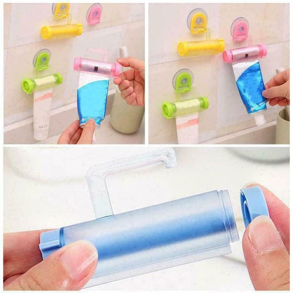 

toothbrush holders 2pcs rolling toothpaste dispenser squeezer sucker holder hanger gadget tool bathroom accessories hook rolls the