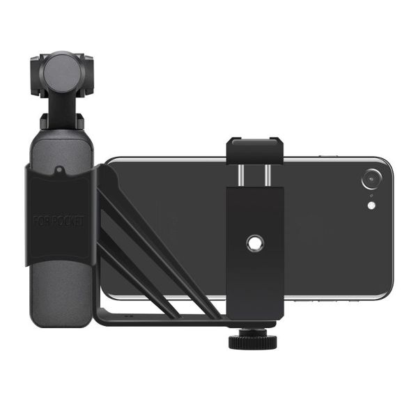 

aluminum handheld phone holder tripod mount stand with cold shoe 1/4 thread for dji osmo pocket gv99 cell mounts & holders