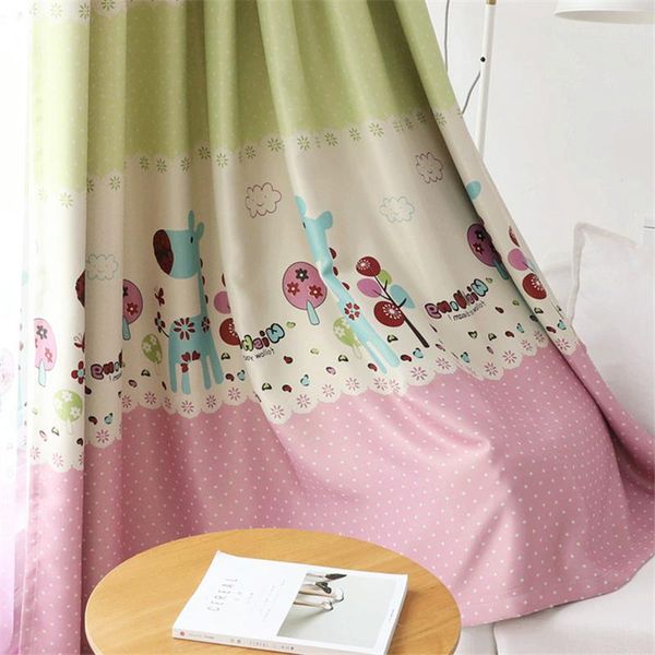 

blackout pink giraffe curtains for living room kids children boy girl bedroom curtain drapes windows treatment &