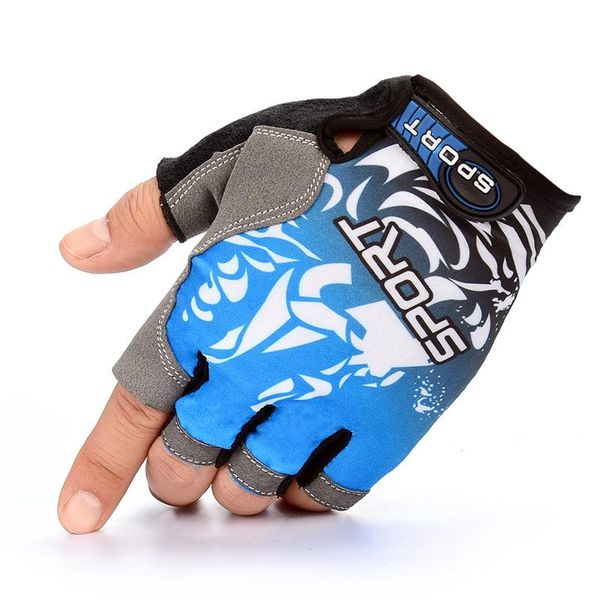 

sports gloves half finger custom printed outdoor mountain bike running fitness yoga, Black