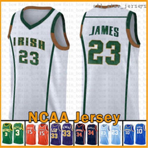 

lebron 23 james basketball jersey irish high school kyrie stephen 30 curry irving dwyane 3 wade ncaa kawhi 15 leonard ray allen gary payton, Black