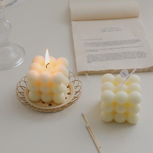 

candles 1pc soy wax candle cute little cube geometry smokeless oil for wedding home decor