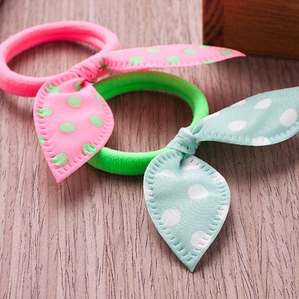 

hair accessories 10 pcs jetting tie random patterns children's headband cute and sweet elastic, Slivery;white