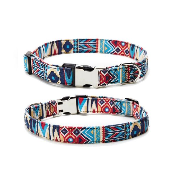 

dog collars & leashes colorful plaid pet cat collar fashion printed small medium large pitbull pug chihuahua necklace supplies