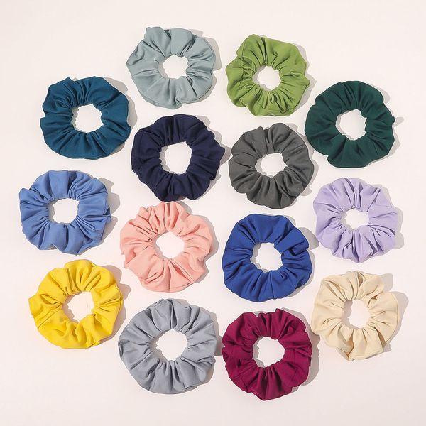 Cor sólida Scrunchie Pack 14 pçs / lote Elastic Band para mulheres cordas de borracha meninas laços acessórios de cabelo conjunto