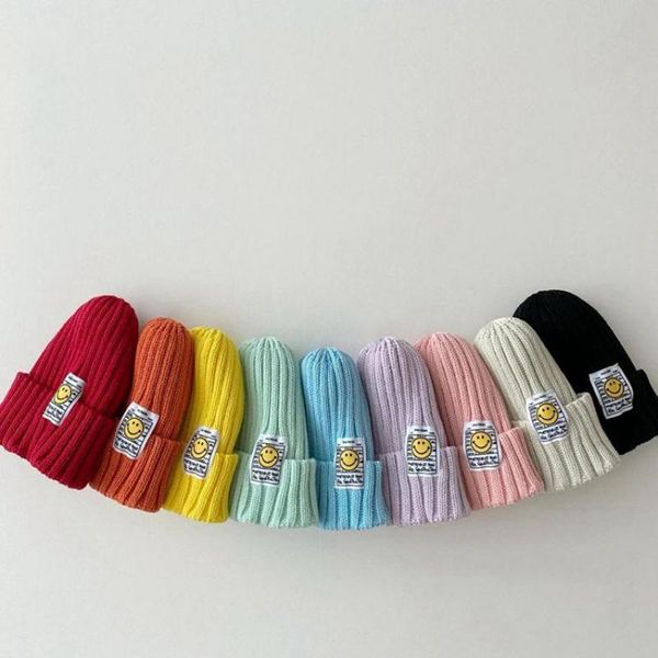 

caps & hats autumn knitted kids beanie cap infant born baby knit hat children cartoon for boys and girls winter warm 0-6 year, Yellow