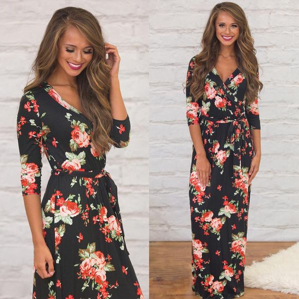 

dress beach style womens floral plus size dresses long sleeve 2021 summer gothic black fashion mama elegant vintage girls casual, Black;gray