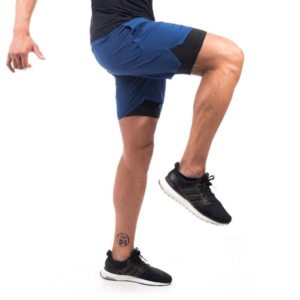 

mens running shorts 2 in 1 sports male double-deck quick drying men jogging prevent light breathable fitness clothing men's, White;black