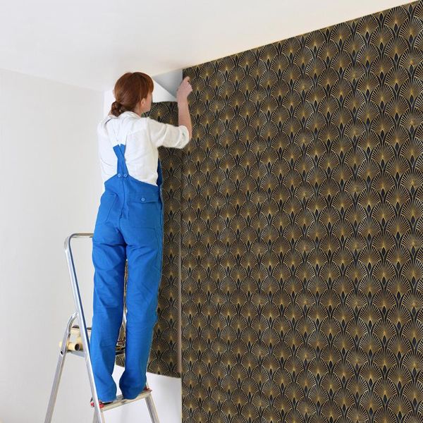 

wallpapers black wallpaper peel and stick geometric contact paper self adhesive feather design cabinets shelf drawer film