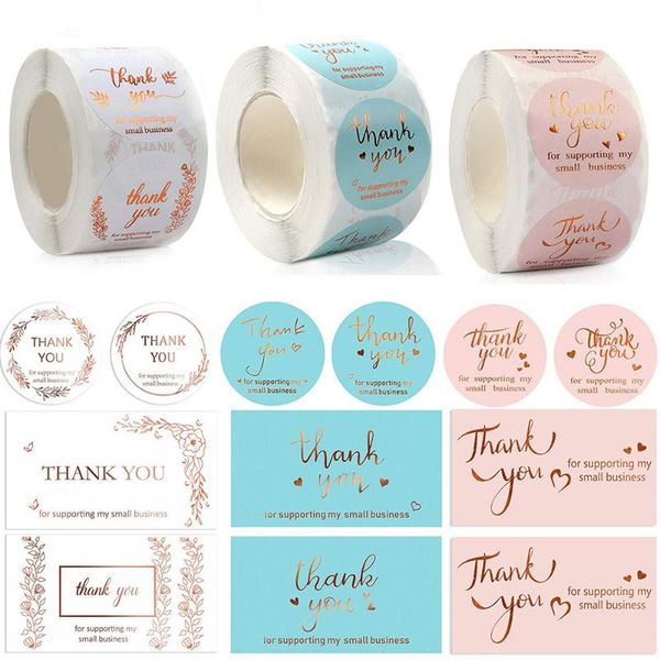

greeting cards 120/500pcs thank you stickers thanks candy bags paper seal label party favor for supporting my small business