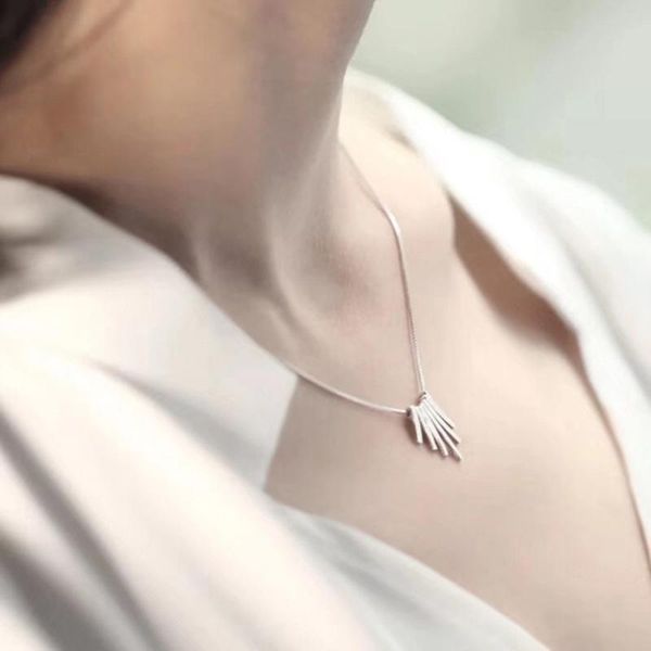 

chains simple minimalist fashion and personality women's elegant temperament necklace jewelry design, Silver