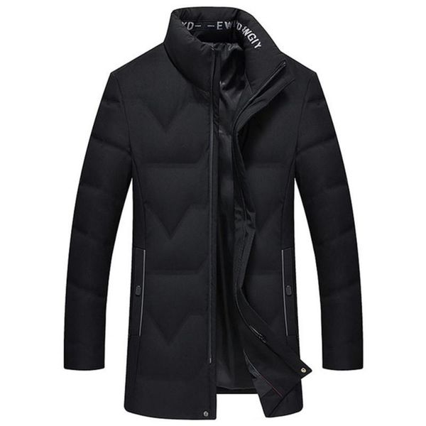 

& parkas winter jacket men's stand-up collar thick down coat men warm white duck parka ysne, Black