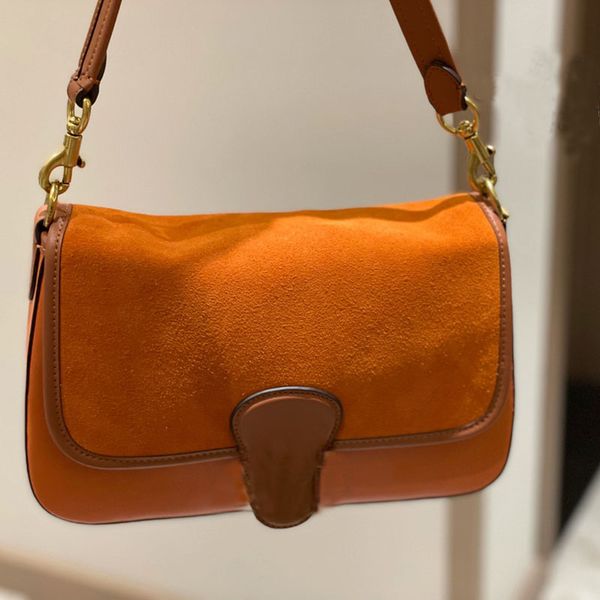 

retro shoulder bag ladies crossbody bags simple handbags suede cowhide leather large-capacity women gifts fashion handbag purses