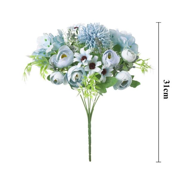 

2pcs 7 forks 15 artificial flowers camellia small wild flower home wedding room decor silk decoration accessories decorative & wreaths