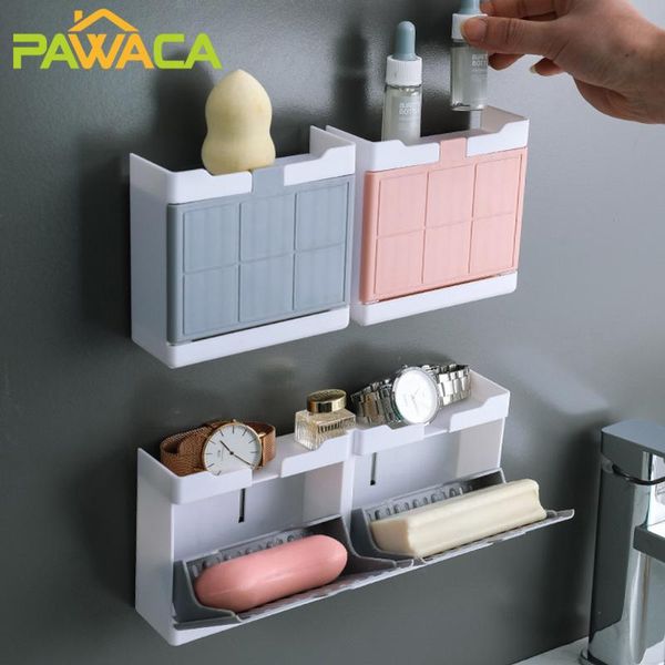 

soap dishes single double clamshell box wall mount drain rack sponge holder storage bathroom accessories toile organizer
