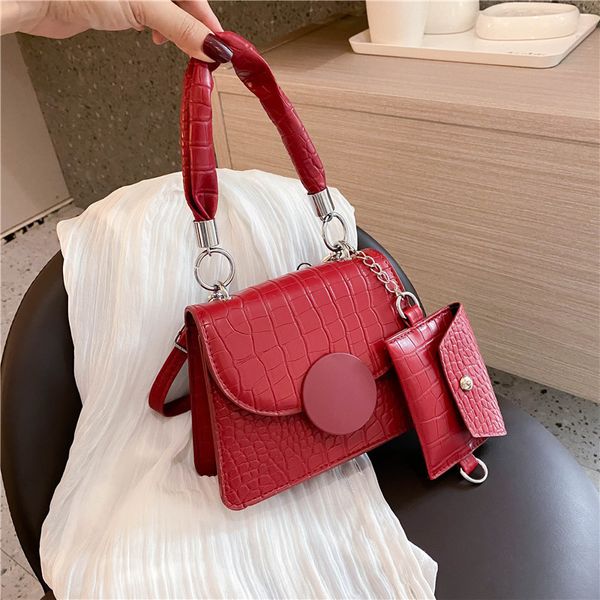 

2021 ins fashion personality mother-and-child bag handbag french simple chain bag female new high-quality texture crocodile pattern messenge