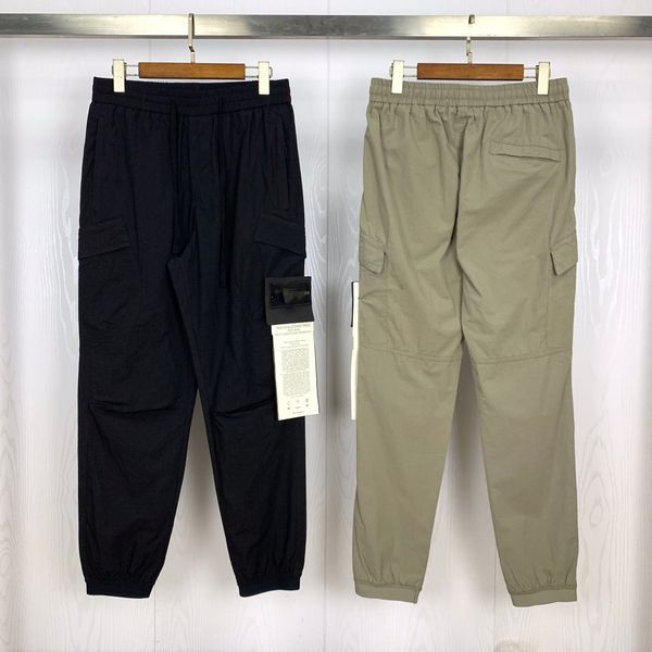 

2021brand designer badge men's pants expensive compass logo couple overalls, Black