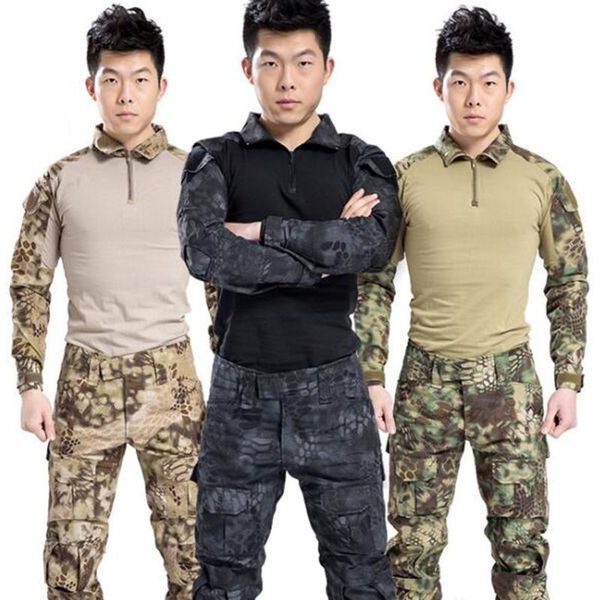 

tactical gen 3 camouflage military uniform clothes suit men us army combat shirt + pants kryptek black camo set hunting sets