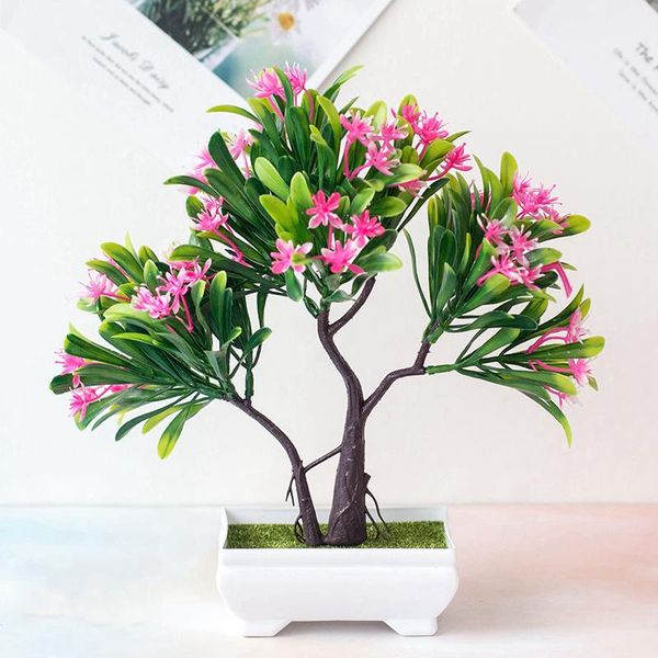 

artificial plants pine bonsai small tree pot fake flowers potted ornaments for home decoration el garden decor 2021 decorative & wreaths