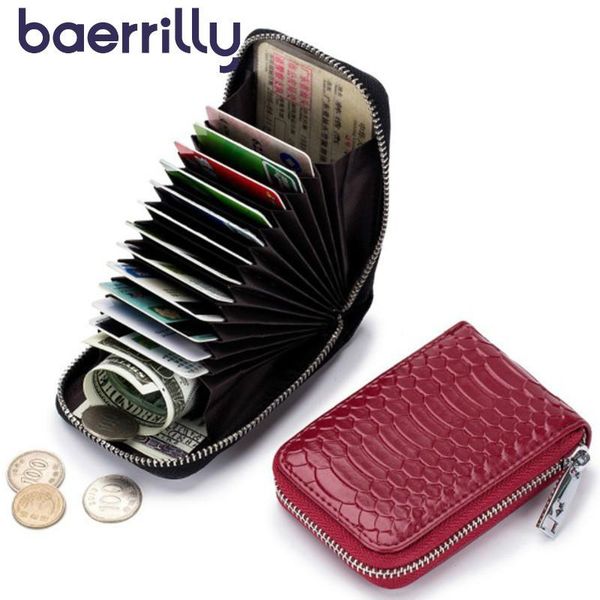 

card holders fashion wallet female genuine leather rfid holder women coin purse zipper clutch bags small purses cartera, Brown;gray