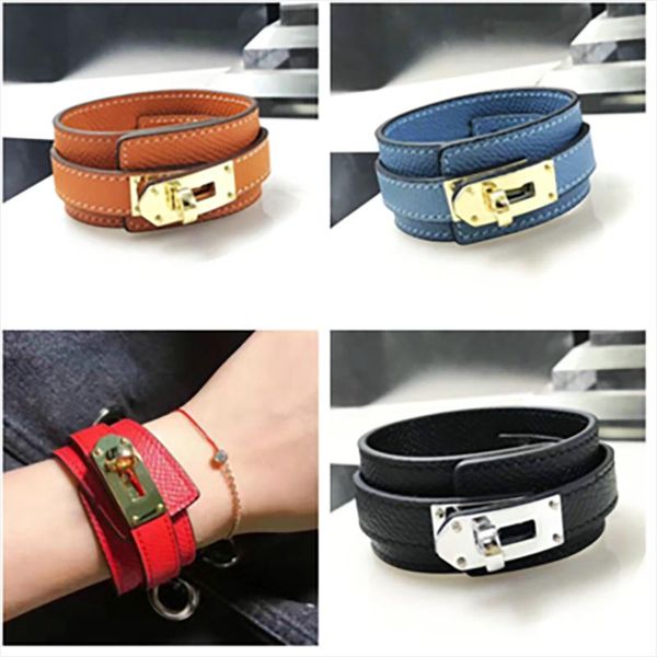 

bangle 2021 fashion jewelry genuine leather bracelet for women the gift, Black