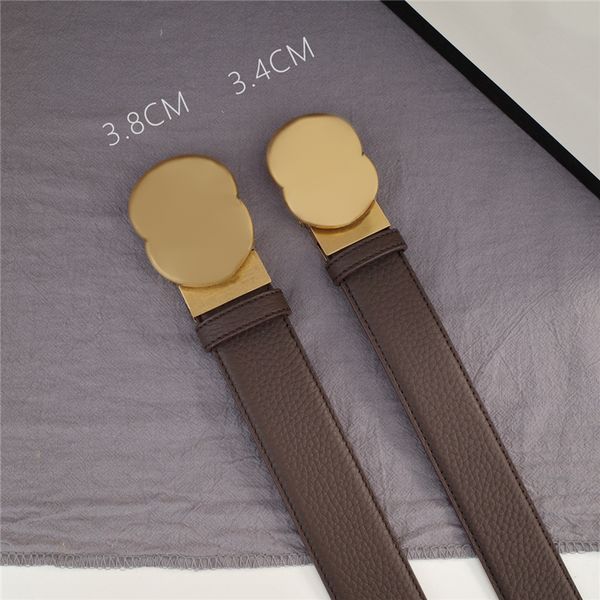 

2021 mens womens belt fashion lychee pattern belt for men women letters bronze buckle 3.8cm 3.4cm width 21060800v, Black;brown