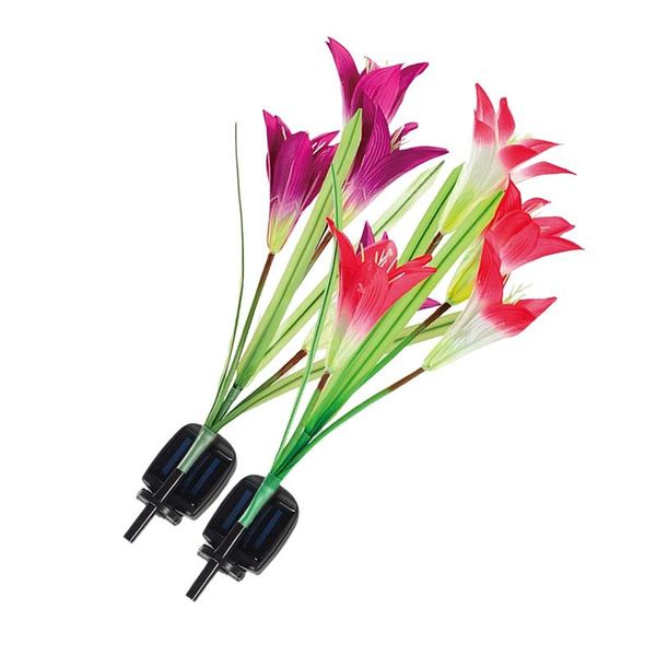 

decorative flowers & wreaths solar lights outdoor garden multi-color changing lily flower for patio yard backyard decoration