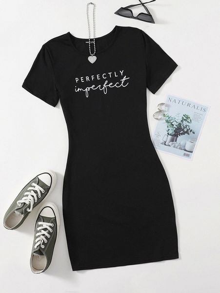 

letter graphic bodycon dress e6tc#, Black;gray